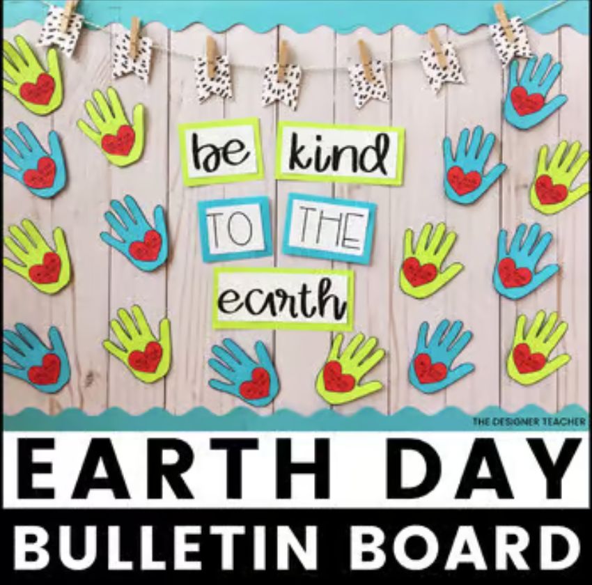 April Bulletin Board Kit Earth Day Craft Activity & Spring Door Décor