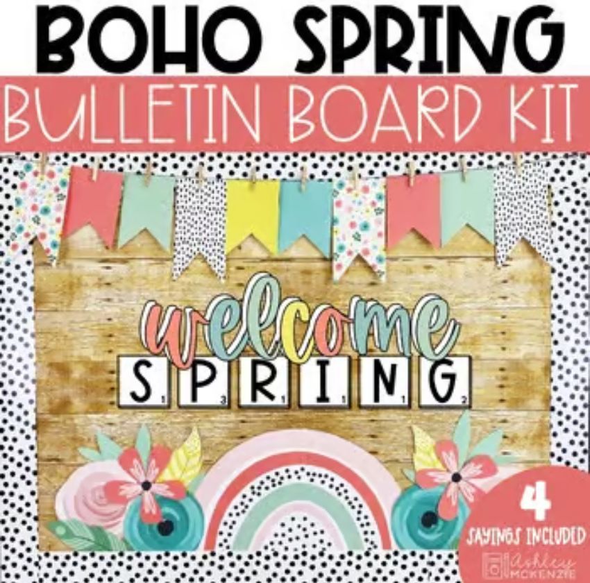 Boho Spring Bulletin Board or Door Décor