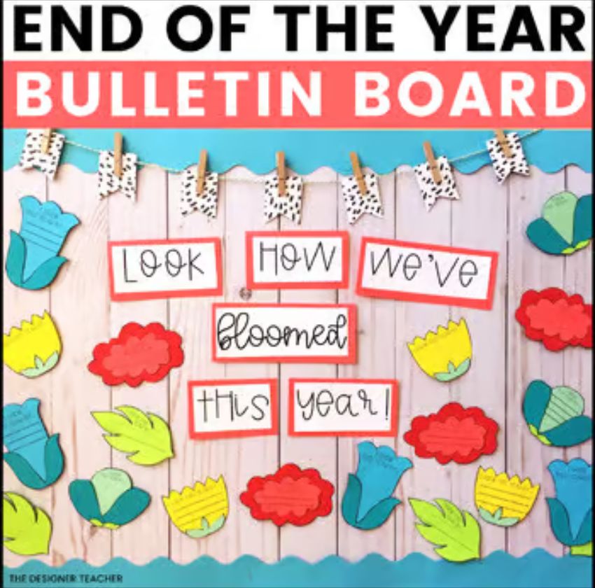 End of the Year May-June Bulletin Board Spring Summer Door Décor