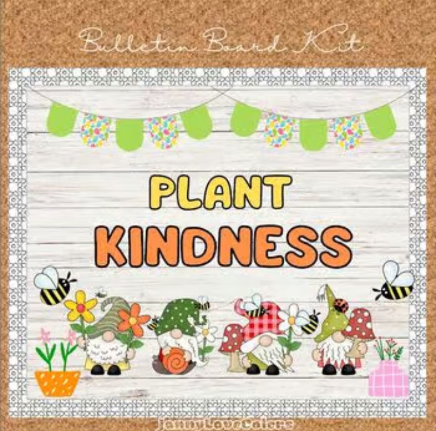 Gnomes Bulletin Board Spring Kindness Classroom Decoration Summer Door Décor