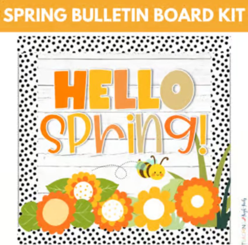 Hello Spring Bulletin Board Kit - Classroom Door Décor