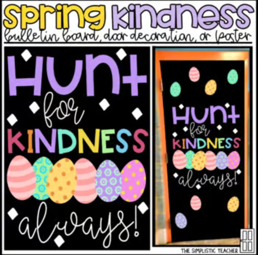 Hunt for Kindness EasterSpring Bulletin Board and Door Décor