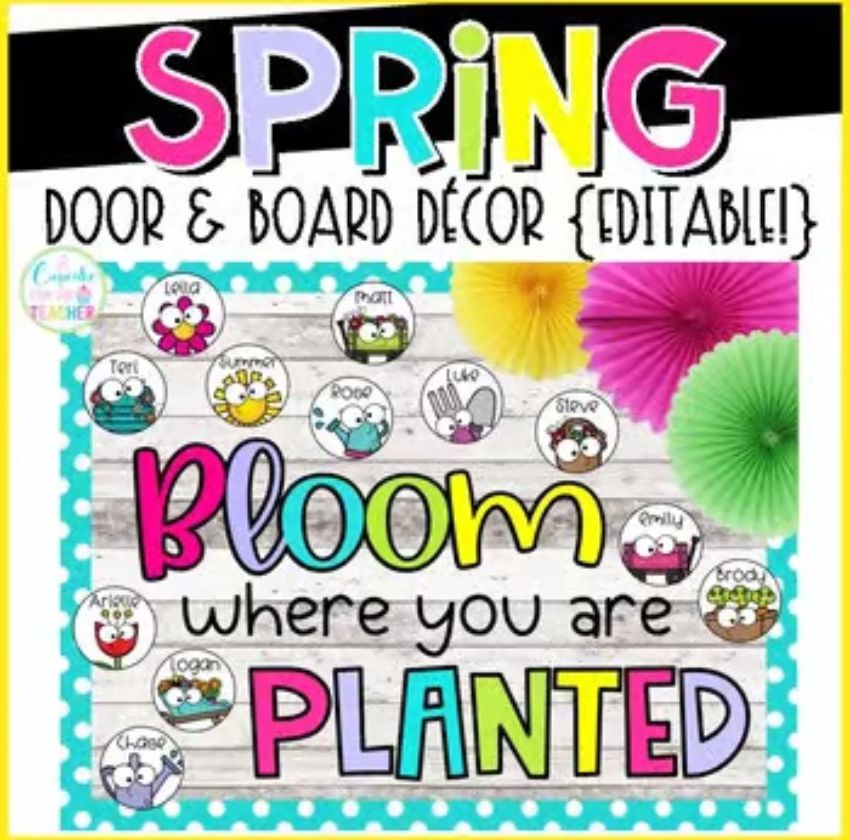 Spring Door & Board Decor {Editable!}